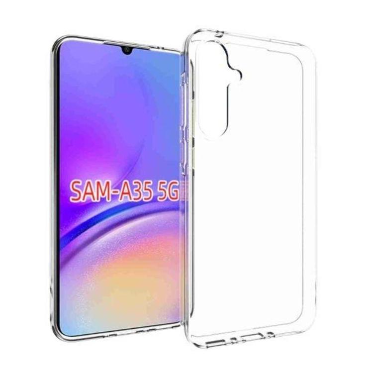 Gumiran ovitek (TPU) za Samsung A35 5G, prozoren svetleč
