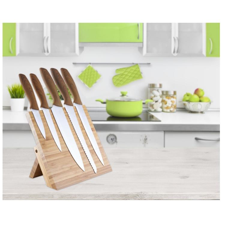 Set vrhunskih kuhinjskih nožev Platinet + leseno stojalo_2