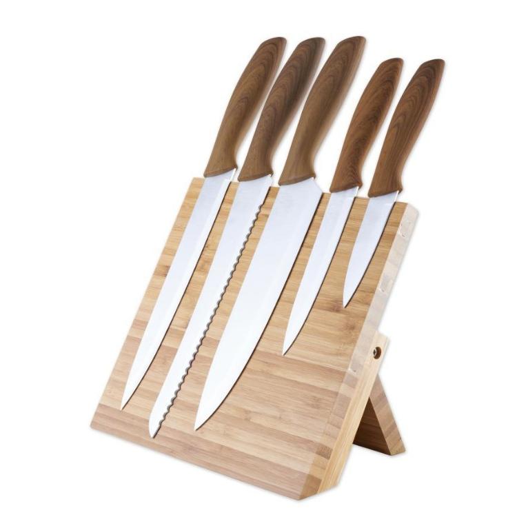 Set vrhunskih kuhinjskih nožev Platinet + leseno stojalo_1