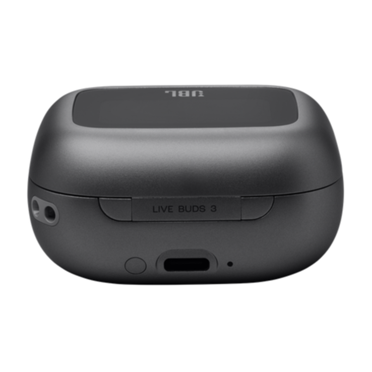 Zaprto polnilno ohišje za brezžične slušalke, zadnja stran z vrati za polnjenje