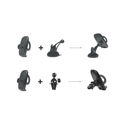Avto nosilec za telefon Chameleon - univerzalno držalo s kratko palico 2v1
