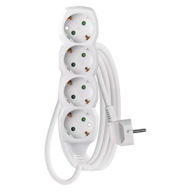 Podaljšek Emos 3 m / 4 vtičnice / beli / PVC / 1,5 mm2