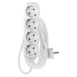 Podaljšek Emos 3 m / 4 vtičnice / beli / PVC / 1,5 mm2