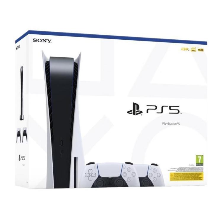 Igralna konzola Sony PS5 + 2 kontrolerja PS5 Dualsense, bela