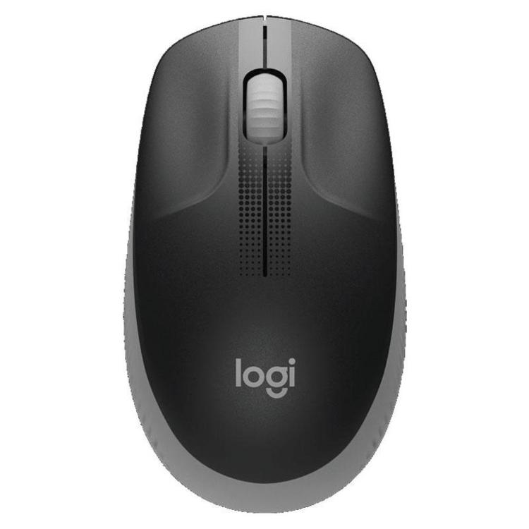 Brezžična optična miška Logitech M190, siva