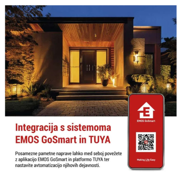 GoSmart video zvonec IP-20PoE; integracija z EMOS GoSmart in TUYA za avtomatizacijo pametnega doma.