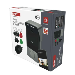GoSmart video zvonec IP-20PoE v prodajni embalaži z RFID obeski, notranjim zvoncem in podporo Wi‑Fi.