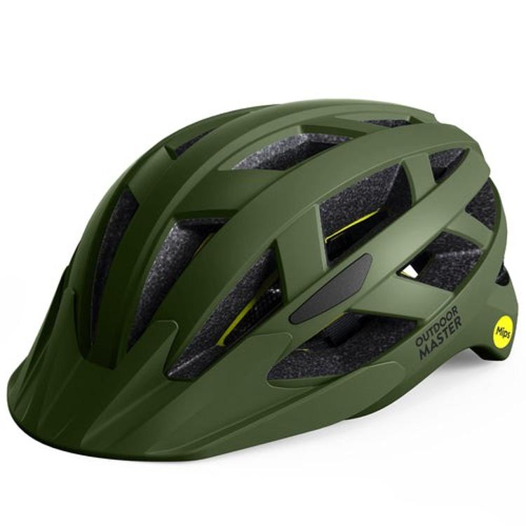 Kolesarska čelada Outdoor Master GEM, MIPS, temno zelena, M