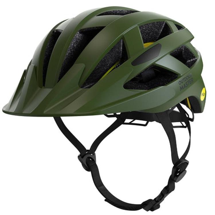 Kolesarska čelada Outdoor Master GEM, MIPS, temno zelena, M