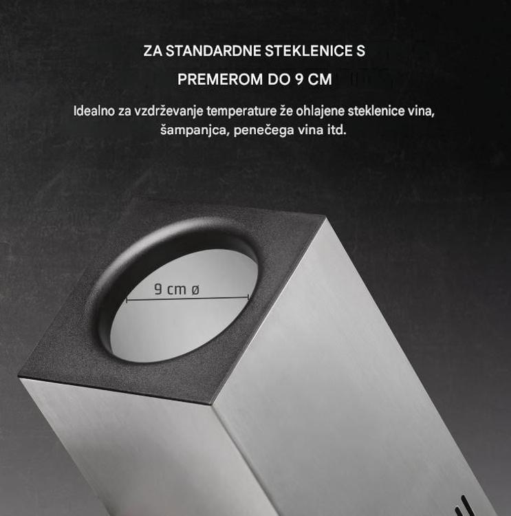 Hladilnik za eno steklenico je primeren za standardne vinske steklenice s premerom do 9 cm.
