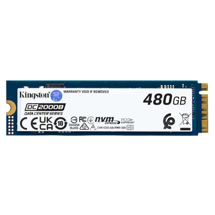 Kingston DC2000B 480 GB je strežniški SSD disk v formatu M.2 NVMe PCIe 4.0, zasnovan za podatkovne centre, strežnike in poslovne sisteme, kjer sta ključna visoka zanesljivost in stabilno delovanje.