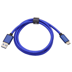 Podatkovno-polnilni kabel USB-C - USB-A, 1 m, najlon, temno moder