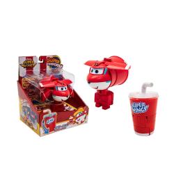 Igralni set Super Wings Jett Cola s transformirajočo figuro Jett in lončkom pijače, primeren za otroke 3+.