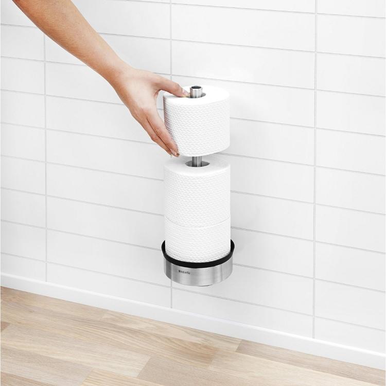 Stojalo za toaletni papir Brabantia, kovinsko črn