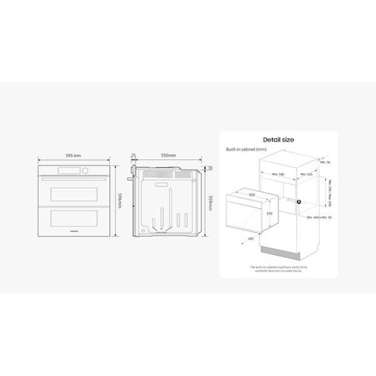 Vgradna pečica Samsung NV7B6795JAK/U3, Dual Cook Flex in Dual Cook Steam