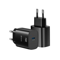 Copilot said: Hitri stenski polnilnik Swissten Edge GaN 20 W v elegantni črni izvedbi z USB‑C Power Delivery izhodom omogoča hitro in učinkovito polnjenje pametnih telefonov, tablic ter drugih združljivih naprav.