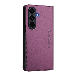 Vijolična preklopna torbica WRC za Samsung Galaxy S26 FE z zaščito hrbtne strani, kamer in magnetnim zapiranjem.