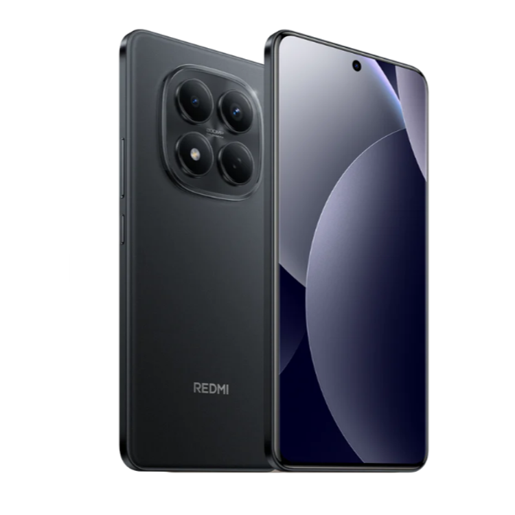 Xiaomi telefon v črni barvi z velikim zaslonom in trojno zadnjo kamero.