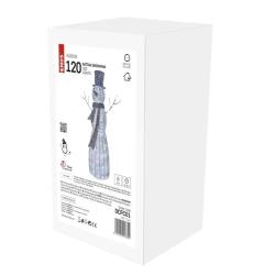 Božični snežak iz trstike LED, 124 cm, notranji, hladna bela