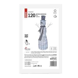 Božični snežak iz trstike LED, 124 cm, notranji, hladna bela