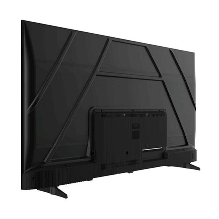 Zadnja stran TV Haier z ojačanim zadnjim panelom in spodnjimi stojali za stabilnost.