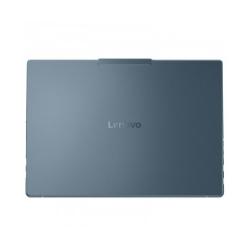Lenovo Yoga Pro 9 – zgornji pogled zaprtega prenosnika, modro-sivo kovinsko ohišje, minimalističen dizajn z logotipom Lenovo.