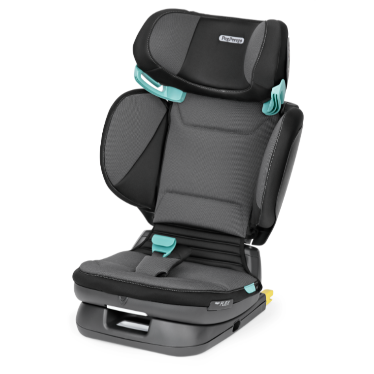 Otroški avtosedež brez naslona za pasove, s poudarjenimi vodili za varnostni pas
