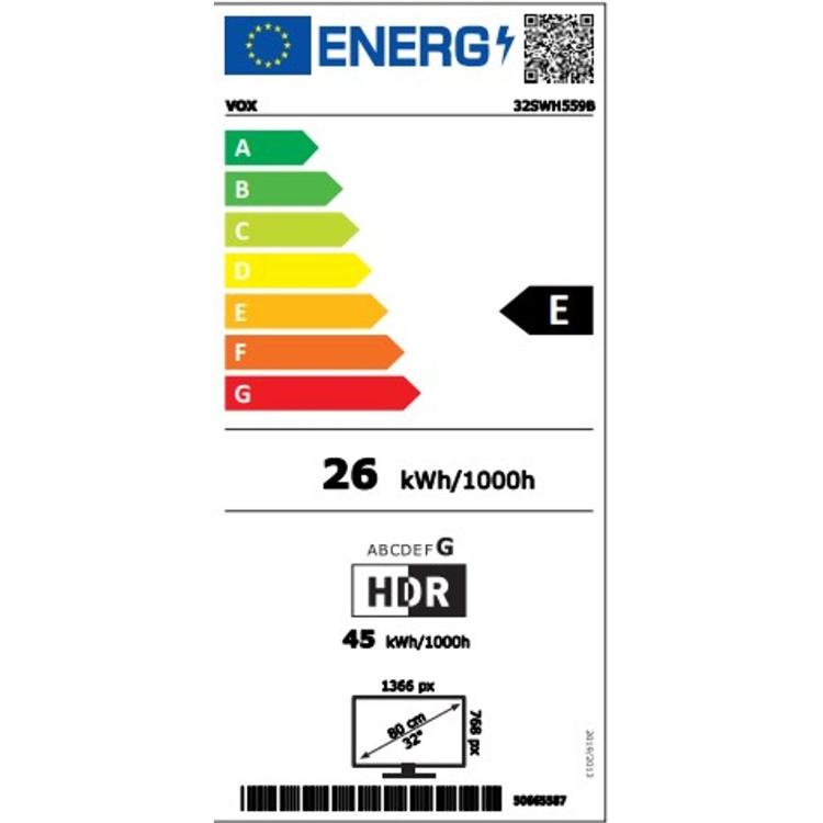 Televizija VOX 32SWH559B Smart TV, LCD Direct LED, diagonala 81 cm_1