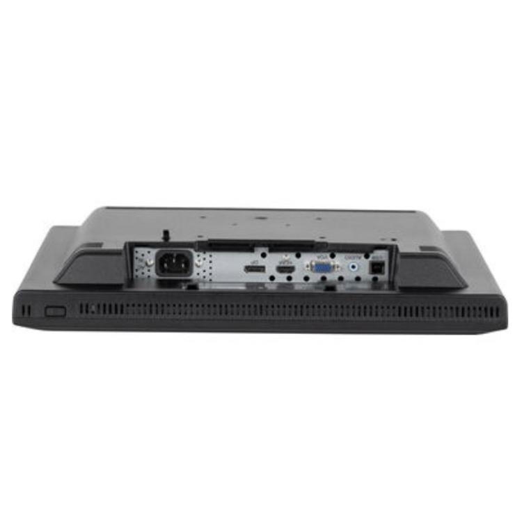 Zadnja stran 17-palčnega iiyama ProLite zaslona na dotik z vidnimi priključki VGA, HDMI, USB in ergonomskim stojalom.