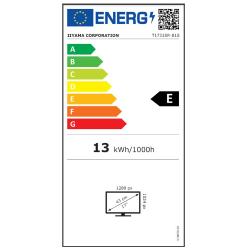 Energijska nalepka EU za iiyama ProLite T1731SR‑B1S 17‑palčni zaslon na dotik z energijskim razredom E, porabo 13 kWh/1000 h in ločljivostjo 1280 × 1024.