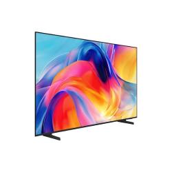 Samsung 85‑palčni Mini LED televizor na stojalu, poševni sprednji pogled z živahnimi barvami zaslona.