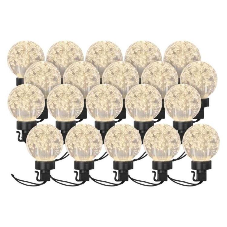 Svetlobna veriga 20 LED, 20x party lučke, 7,6 m, zunanja in notranja, topla bela