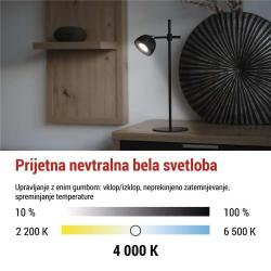 Namizna LED svetilka Emos SOPHIE, polnilna, črna