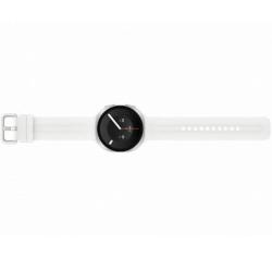 Elegantna pametna ura Galaxy Watch z bež silikonskim paščkom združuje sodoben dizajn, udobje in napredne funkcije spremljanja aktivnosti.