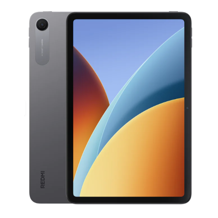 Xiaomi Redmi Pad 2: siv tablični računalnik s sprednjim zaslonom in zadnjo kamero, energijski razred E.