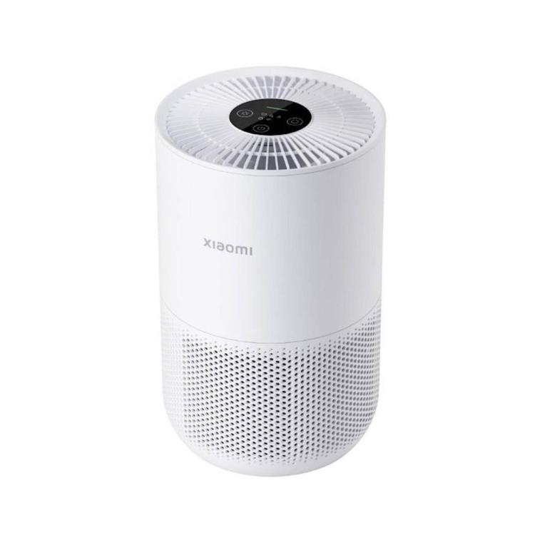 Xiaomi Smart Air Purifier 4 Compact, kompaktan čistilec zraka v beli barvi, sprednji pogled.