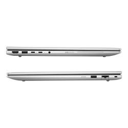 Stranski profil HP EliteBook prenosnika z vidnimi priključki USB‑C, HDMI, USB‑A in mrežnim vhodom v tankem ohišju.
