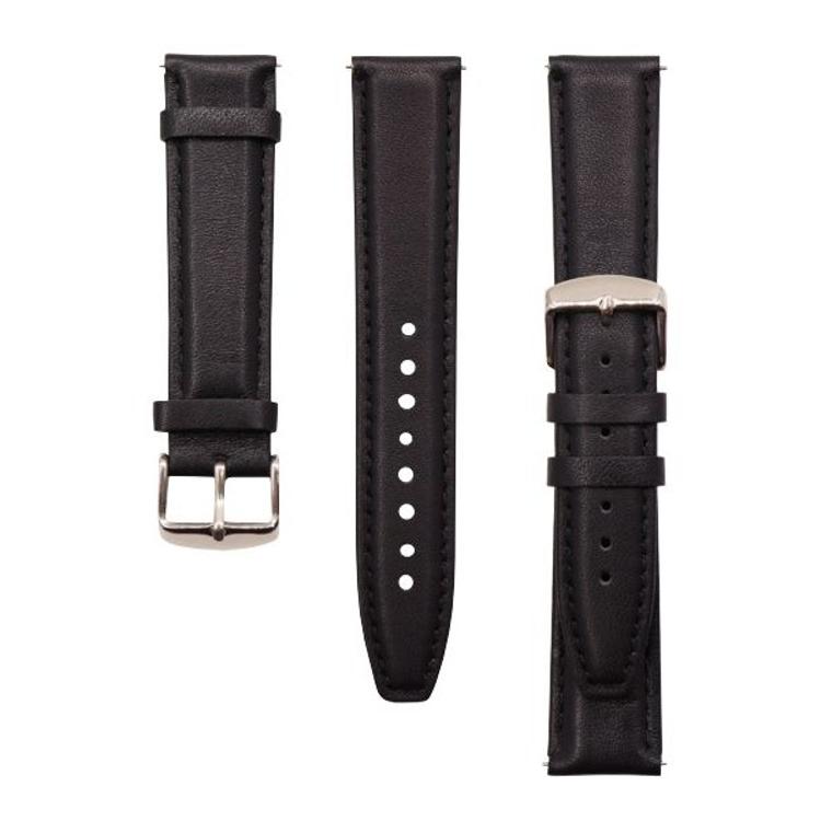Usnjen pašček, 20 mm, Leather črn