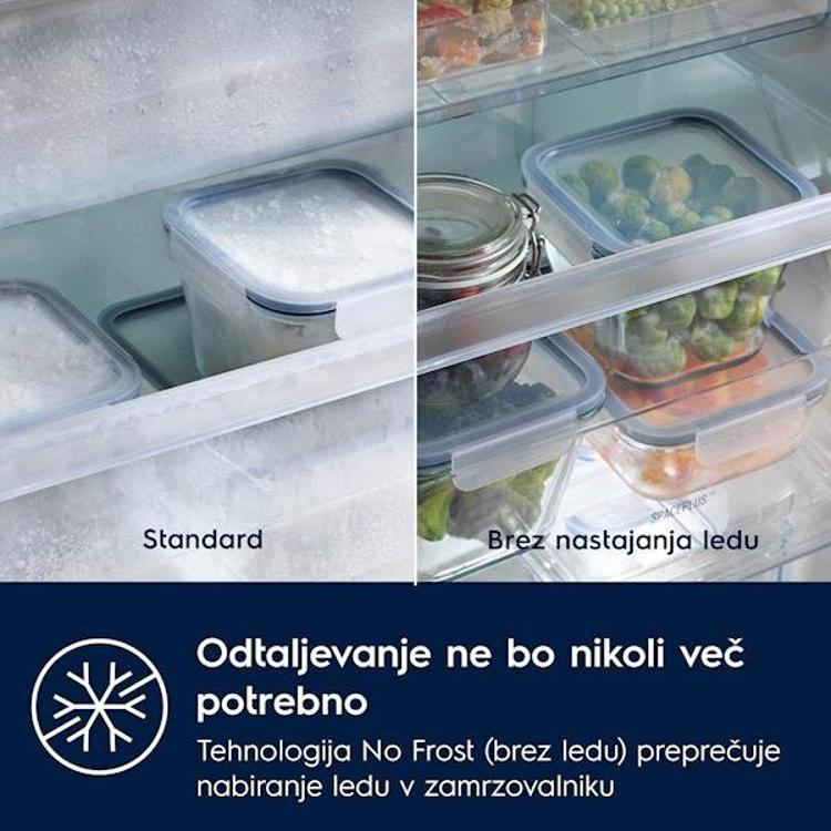 Vgradni hladilnik z zamrzovalnikom Electrolux ENT6NE18S, No Frost, bel