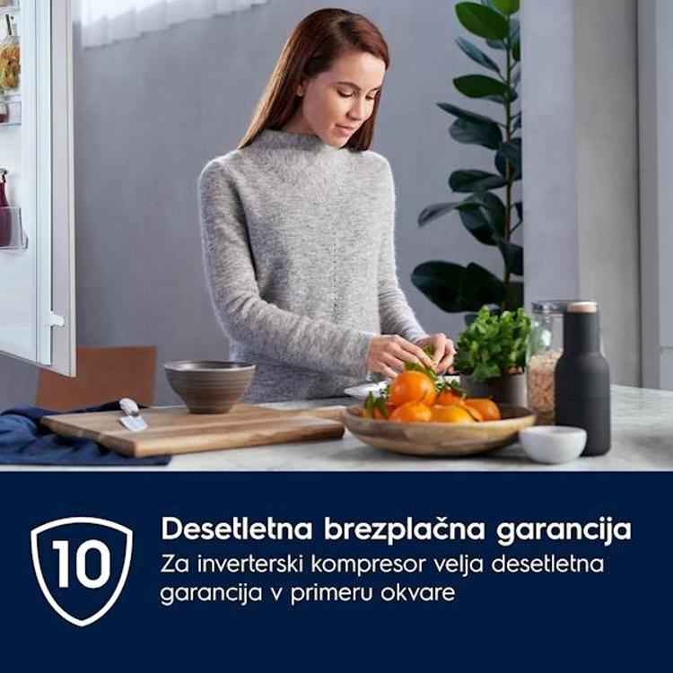 Vgradni hladilnik z zamrzovalnikom Electrolux ENT6NE18S, No Frost, bel
