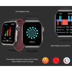Pametna ura Forever Verfi SWM-300, 1.96" AMOLED zaslon, IP67, črna