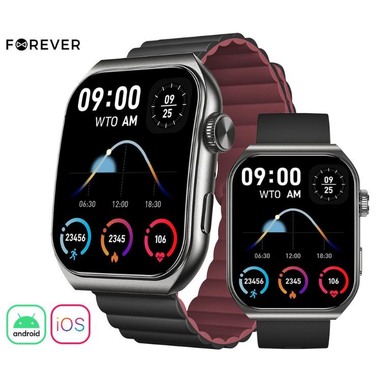 Pametna ura Forever Verfi SWM-300, 1.96" AMOLED zaslon, IP67, črna