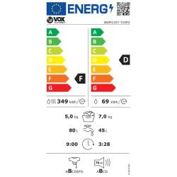 Pralno-sušilni stroj VOX WDM 1257-T14ED, D/F, 7/5 kg, 1200 o/min, 15 programov