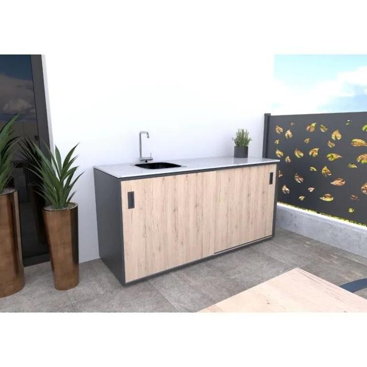 Letna kuhinja - Element s pomivalnim koritom Palram, hrast rustik, 180 x 63 x 92 cm