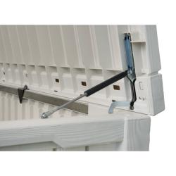 Keter vrtna shranjevalna skrinja, detajl mehanizma za odpiranje pokrova