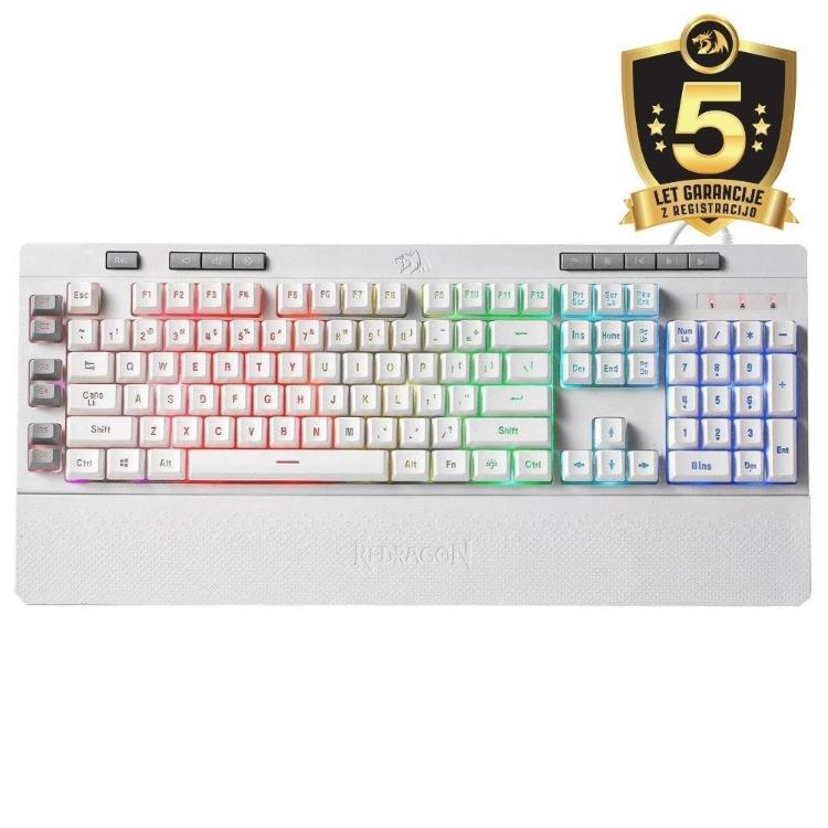 Tipkovnica Redragon Shiva 512 RGB, gaming, bela