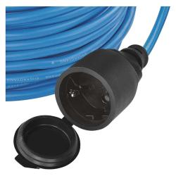 Weatherproof podaljševalni kabel 20 m / 1 vtičnica / modra / PVC / 230 V / 1,5
