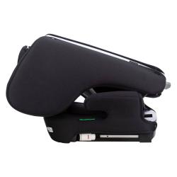Bočni pogled na FreeON avtosedež i‑Size 100–150 cm v ležečem položaju z ISOFIX vodili in nastavljivim naslonom.
