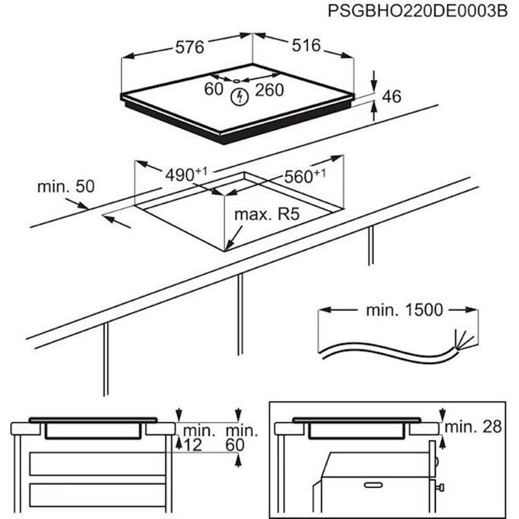 Vgradna kuhalna plošča AEG IKB64431XB, indukcija/okvir inox, Hob2Hood, 60 cm, steklokeramika