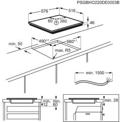 Vgradna kuhalna plošča AEG IKB64431XB, indukcija/okvir inox, Hob2Hood, 60 cm, steklokeramika